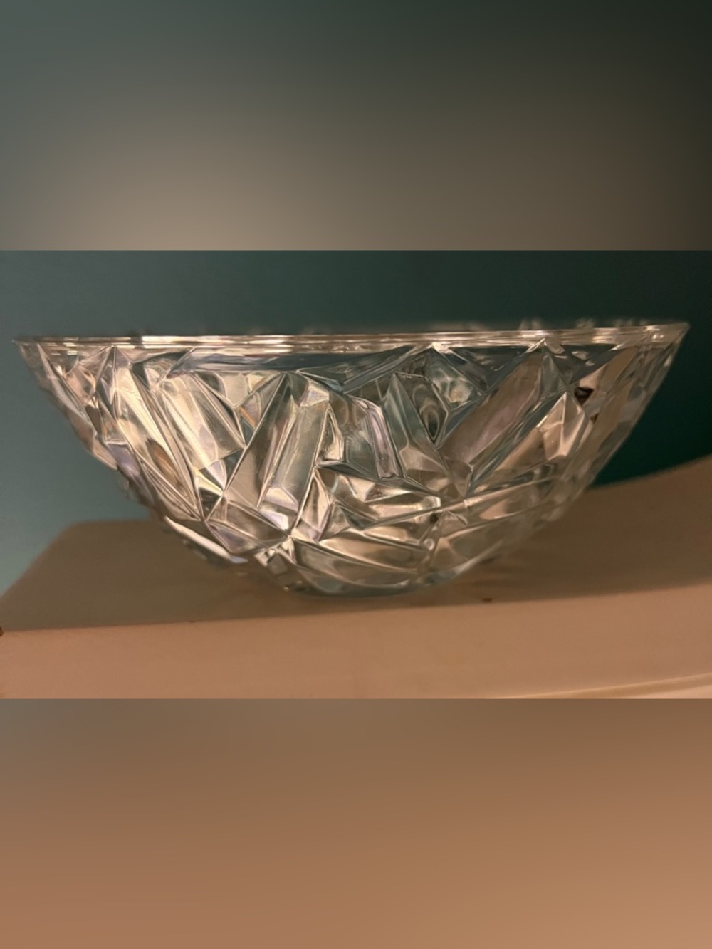 Tiffany & Co. Rock Cut Faceted Crystal  Decorative Bowl 6” Wide x 3” Tall - Picture 2 of 8